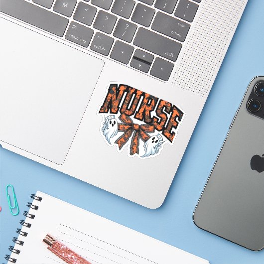 Halloween Nurse Beängstigend Coquette Bow Classic Aufkleber (Laptop mit iPhone)