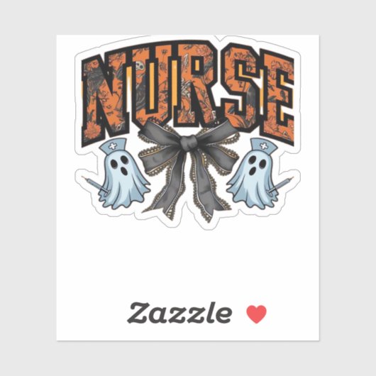 Halloween Nurse Beängstigend Coquette Bow Classic Aufkleber (Blatt)