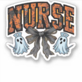 Halloween Nurse Beängstigend Coquette Bow Classic Aufkleber (Vorderseite)