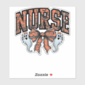 Halloween Nurse Beängstigend Coquette Bow Classic Aufkleber (Blatt)