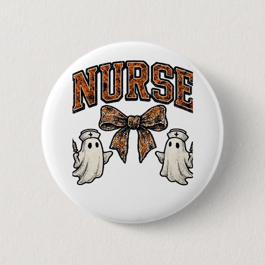 Halloween Nurse Beängstigend Coquette Bow Classic Button (Vorderseite)