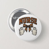 Halloween Nurse Beängstigend Coquette Bow Classic Button (Vorne & Hinten)