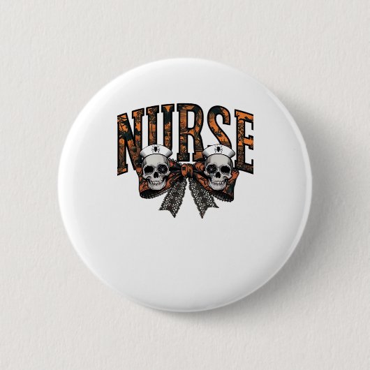 Halloween Nurse Beängstigend Coquette Bow Classic Button (Vorderseite)