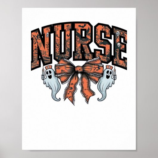 Halloween Nurse Beängstigend Coquette Bow Classic Poster (Vorne)