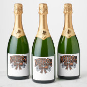 Halloween Nurse Beängstigend Coquette Bow Classic Schaumweinetikett (Flaschen)