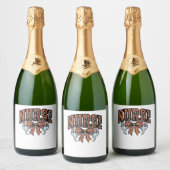 Halloween Nurse Beängstigend Coquette Bow Classic Schaumweinetikett (Flaschen)