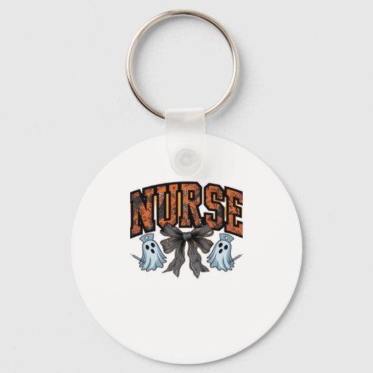 Halloween Nurse Beängstigend Coquette Bow Classic Schlüsselanhänger (Vorderseite)