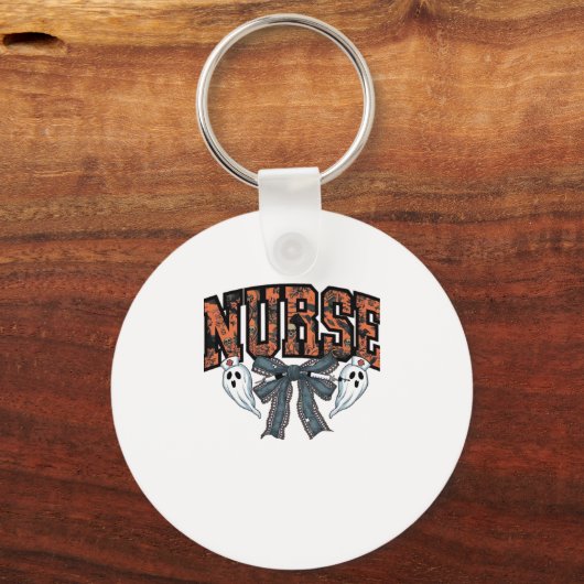 Halloween Nurse Beängstigend Coquette Bow Classic Schlüsselanhänger (Vorderseite)