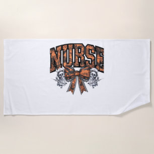 Halloween Nurse Beängstigend Coquette Bow Classic Strandtuch