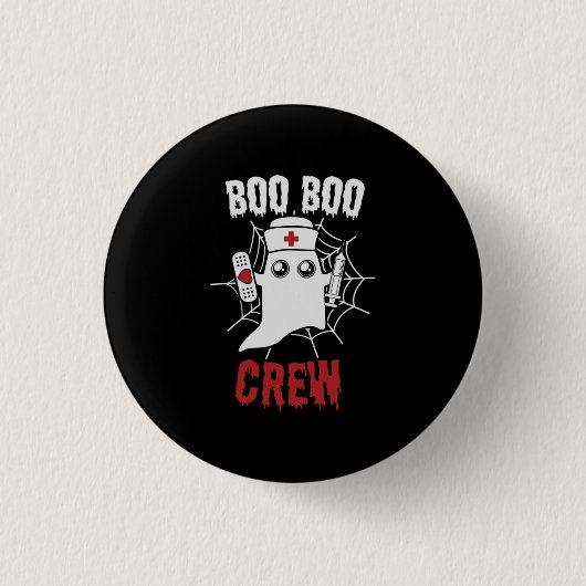 Halloween Nurse Boo Boo Crew Birthday Button (Vorderseite)