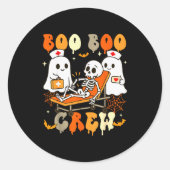 Halloween Nurse Boo Boo Crew Ghost Doctor Paramedi Runder Aufkleber (Vorderseite)