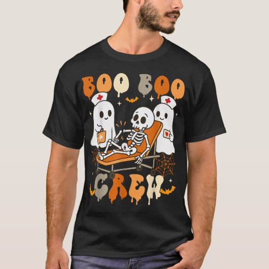 Halloween Nurse Boo Boo Crew Ghost Doctor T-Shirt (Vorderseite)