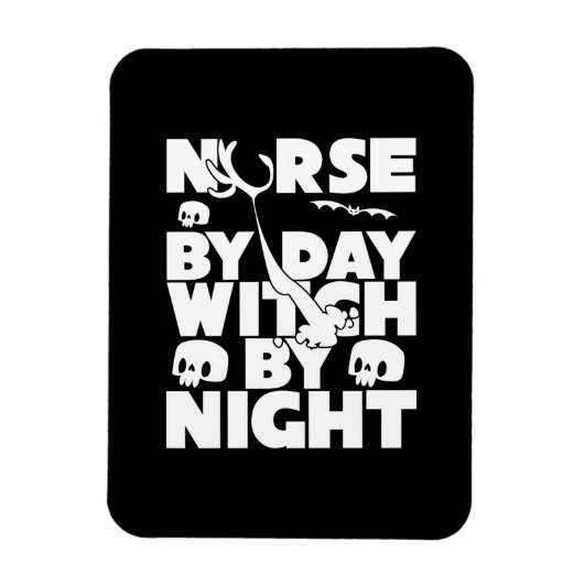 Halloween Nurse By Day Witch By Nights Magnet (Vertikal)