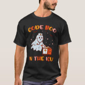 Halloween Nurse Code Boo ICU Ghost Costume Scrub T T-Shirt (Vorderseite)