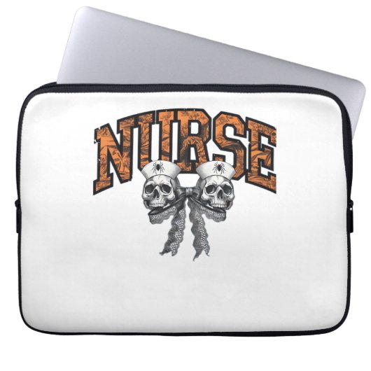 Halloween Nurse Coquette Bow Classic T - Shirt Laptopschutzhülle (Vorderseite)