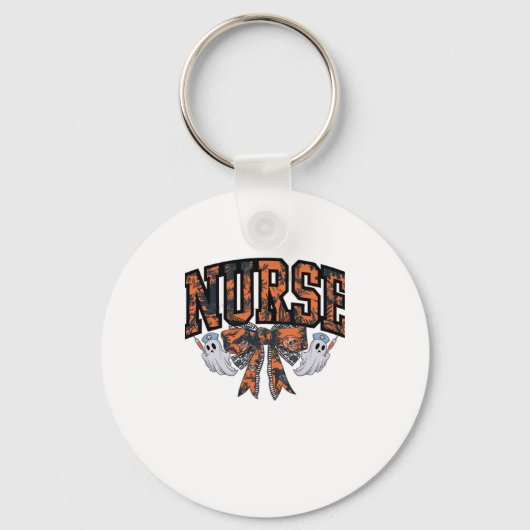Halloween Nurse Coquette Bow Fall Classic T - Shir Schlüsselanhänger (Vorderseite)