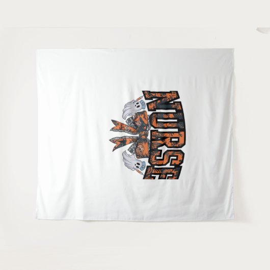 Halloween Nurse Coquette Bow Fall Classic T - Shir Wandteppich (Vorderseite (Horizontal))