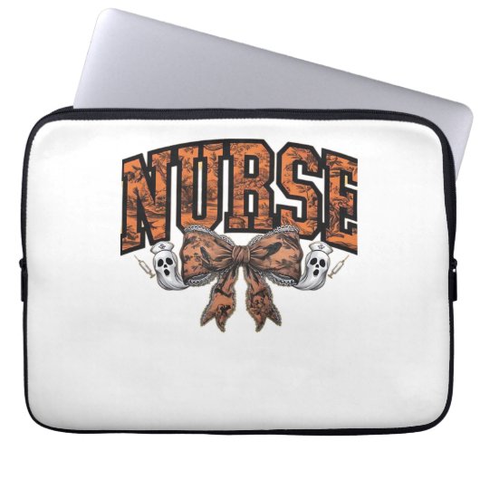 Halloween Nurse Coquette Bow Spooky Classic T-Shir Laptopschutzhülle (Vorderseite)