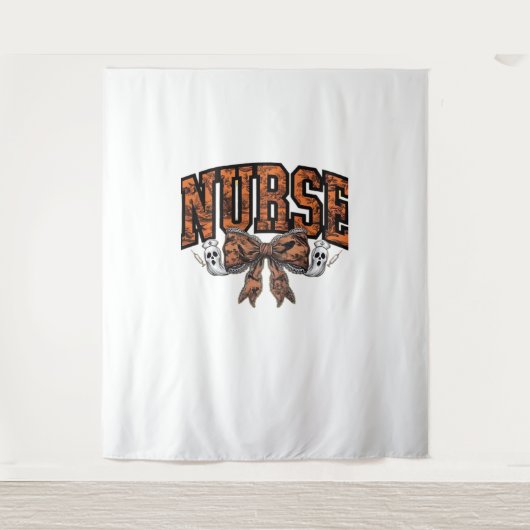 Halloween Nurse Coquette Bow Spooky Classic T-Shir Wandteppich (Vorderseite)