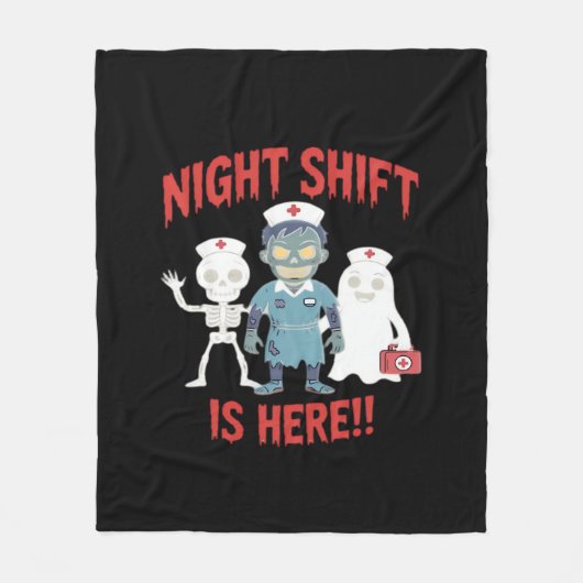 Halloween Nurse Funny Ghost Skeleton Zombie Essent Fleecedecke (Vorderseite)