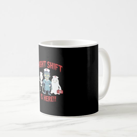 Halloween Nurse Funny Ghost Skeleton Zombie Essent Kaffeetasse (VorderseiteRechts)