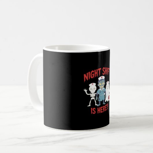 Halloween Nurse Funny Ghost Skeleton Zombie Essent Kaffeetasse (Vorderseite Links)