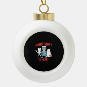 Halloween Nurse Funny Ghost Skeleton Zombie Essent Keramik Kugel-Ornament