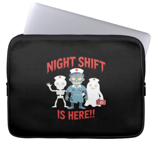 Halloween Nurse Funny Ghost Skeleton Zombie Essent Laptopschutzhülle (Vorderseite)