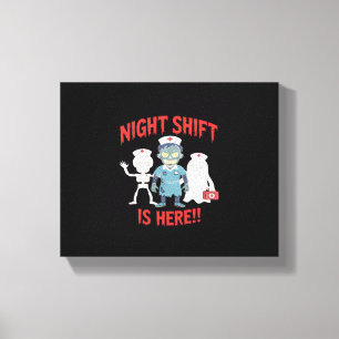 Halloween Nurse Funny Ghost Skeleton Zombie Essent Leinwanddruck