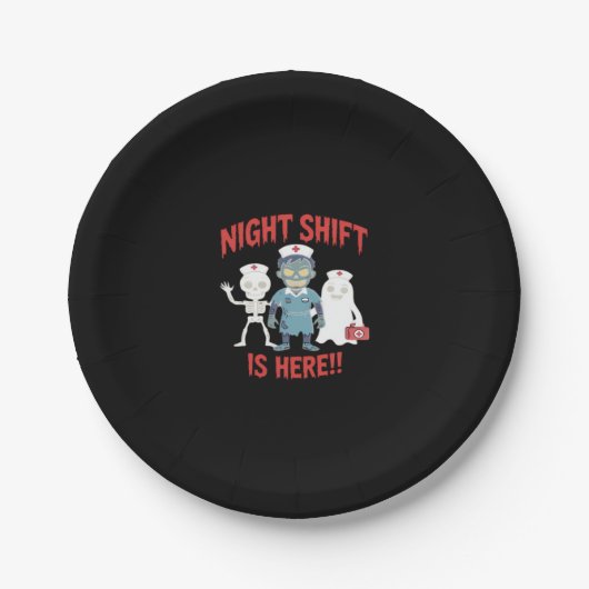 Halloween Nurse Funny Ghost Skeleton Zombie Essent Pappteller (Vorderseite)