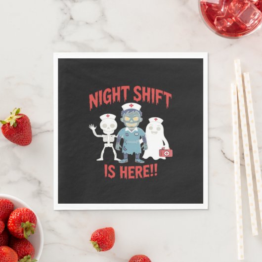 Halloween Nurse Funny Ghost Skeleton Zombie Essent Serviette (Beispiel)