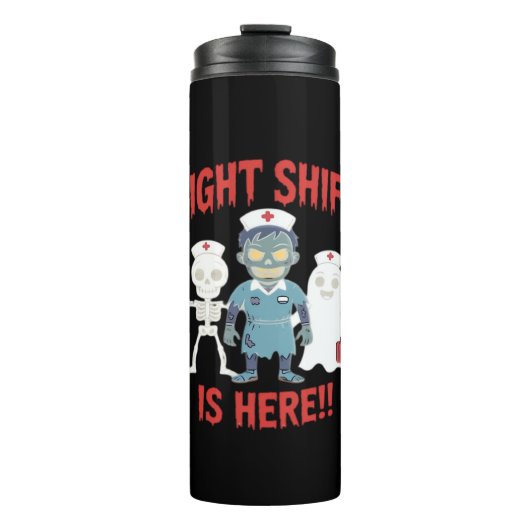 Halloween Nurse Funny Ghost Skeleton Zombie Essent Thermosbecher (Vorderseite)