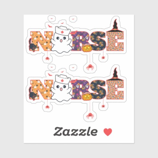 Halloween Nurse Ghost Aufkleber (Blatt)