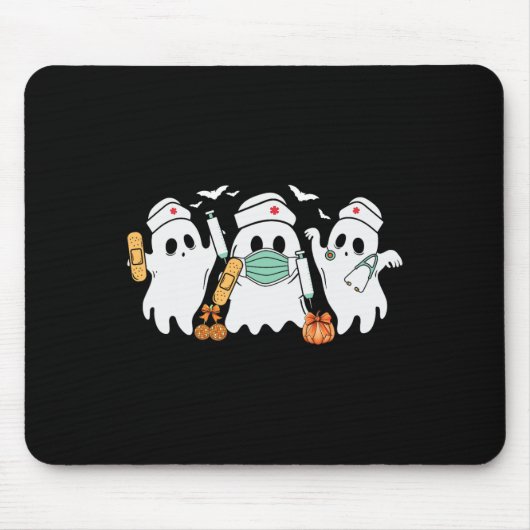 Halloween Nurse Ghost Nurses Medical Halloween Hea Mousepad (Vorne)