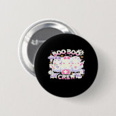 Halloween Nurse Ghost Squad Boo Boo Crew Funny Spi Button (Vorne & Hinten)