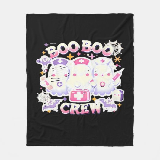 Halloween Nurse Ghost Squad Boo Boo Crew Funny Spi Fleecedecke (Vorderseite)