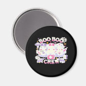 Halloween Nurse Ghost Squad Boo Boo Crew Funny Spi Magnet (Vorderseite/Rückseite)