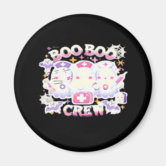 Halloween Nurse Ghost Squad Boo Boo Crew Funny Spi Magnet (Vorne)