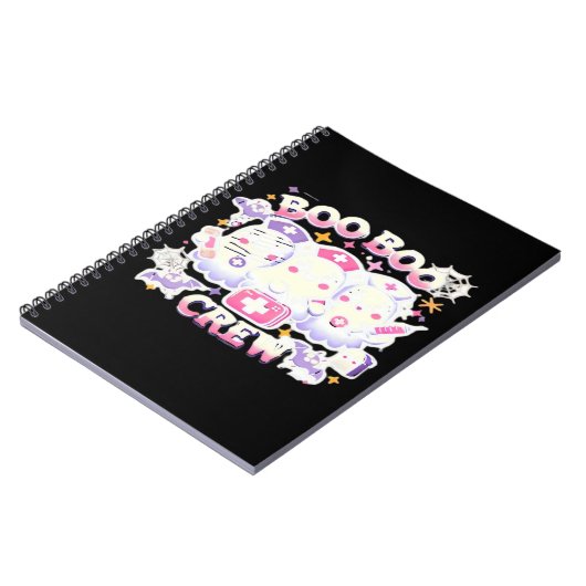 Halloween Nurse Ghost Squad Boo Boo Crew Funny Spi Notizblock (Linke Seite)