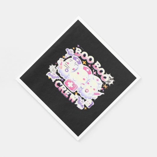 Halloween Nurse Ghost Squad Boo Boo Crew Funny Spi Serviette (Ecke)