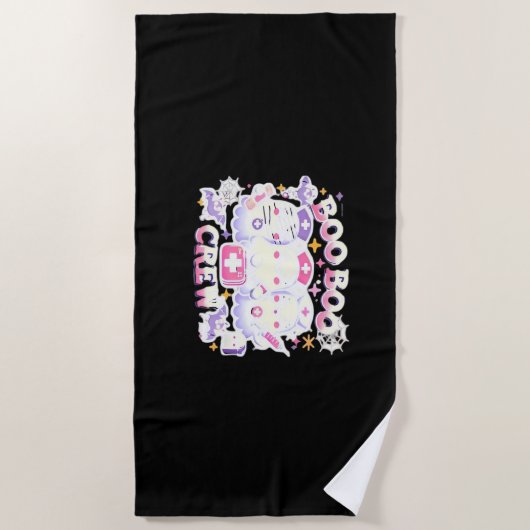 Halloween Nurse Ghost Squad Boo Boo Crew Funny Spi Strandtuch (Vorderseite)