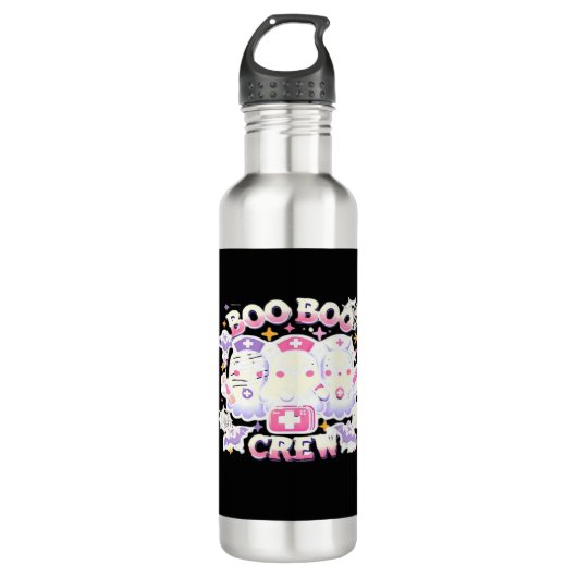 Halloween Nurse Ghost Squad Boo Boo Crew Funny Spo Edelstahlflasche (Vorderseite)