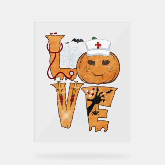 Halloween Nurse Gift Acrylschild (Vorderseite)