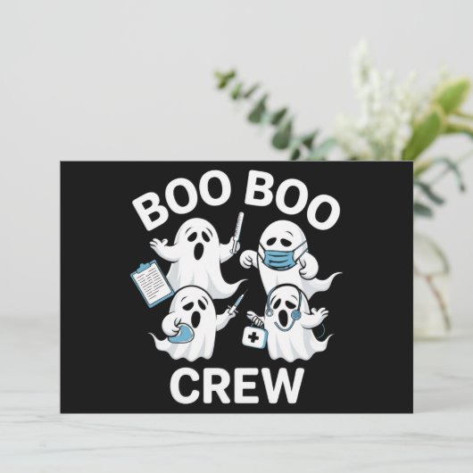 Halloween Nurse Gift Boo Boo Crew Nurse Einladung (Stehend Vorderseite)
