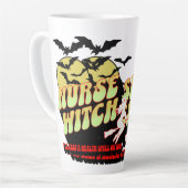 Halloween Nurse Hexe Latte Tasse (Linke Ecke)