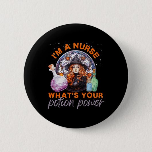 Halloween Nurse Ich bin eine Krankenschwester Was Button (Vorderseite)