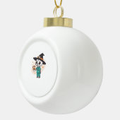 Halloween Nurse mit Kaffee-Tragen Hexenhut Cl Keramik Kugel-Ornament (Rechts)