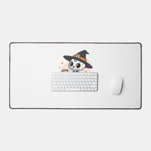 Halloween Nurse mit Kaffee-Tragen Hexenhut Cl Schreibtischunterlage (Tastatur & Maus)