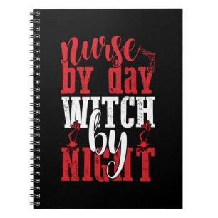 Halloween Nurse nach Tag Hexe nach Nacht Notizblock