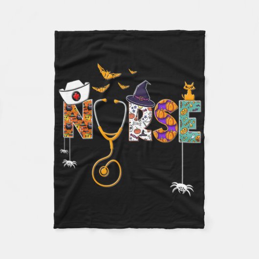 Halloween Nurse Nursing Niedlich Health Worker Hal Fleecedecke (Vorderseite)